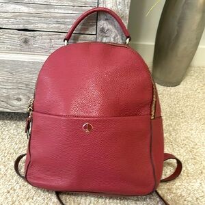 Red leather, Kate Spade backpack purse’.